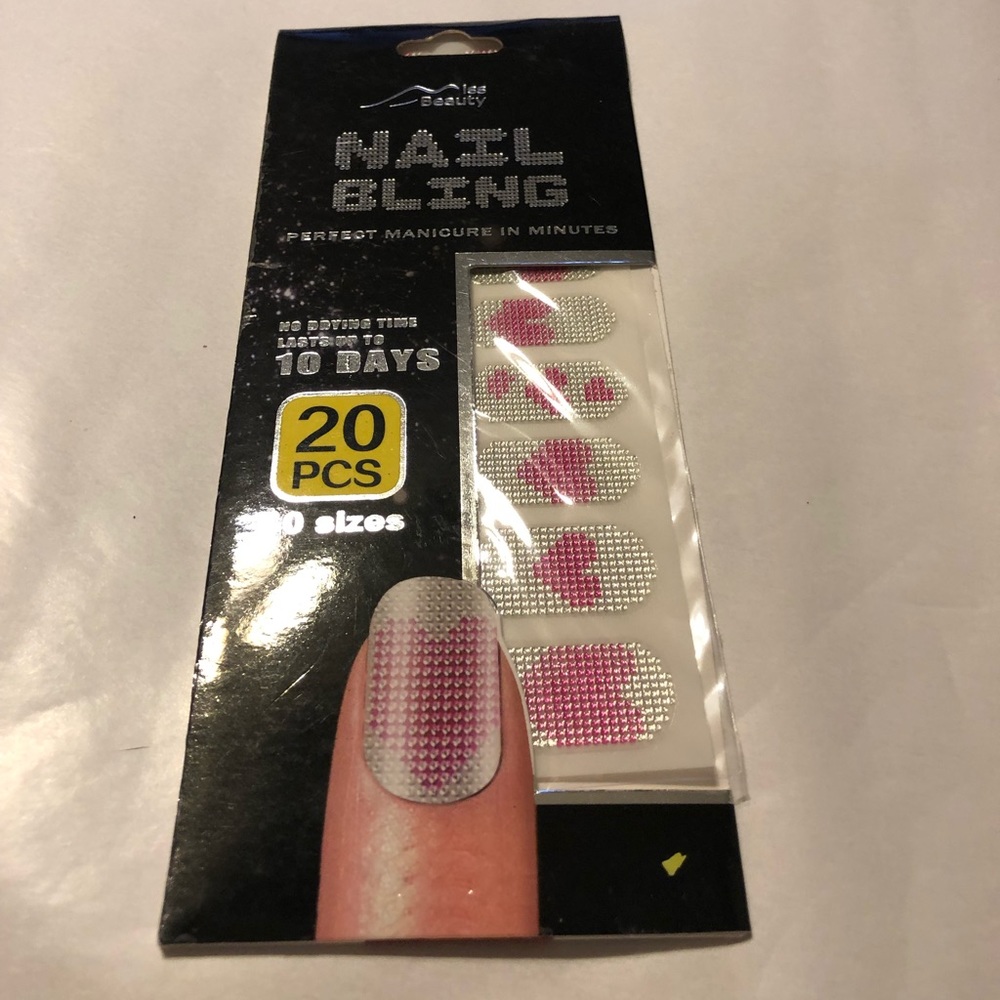 Pink Heart Nail Bling Stickers from Iss Beauty